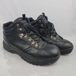 Propet Mens Black Leather Waterproof Hiking Boots Cliff Walker Size 11 M (D)